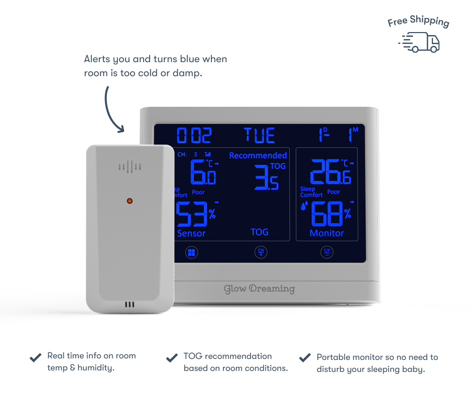 Glow Perfect Sleep Sensor - (Temperature & Humidity + TOG Guide)